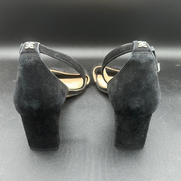 black suede Sam Edelman Daniella block heel sandal size 9 - Picture 3 of 6